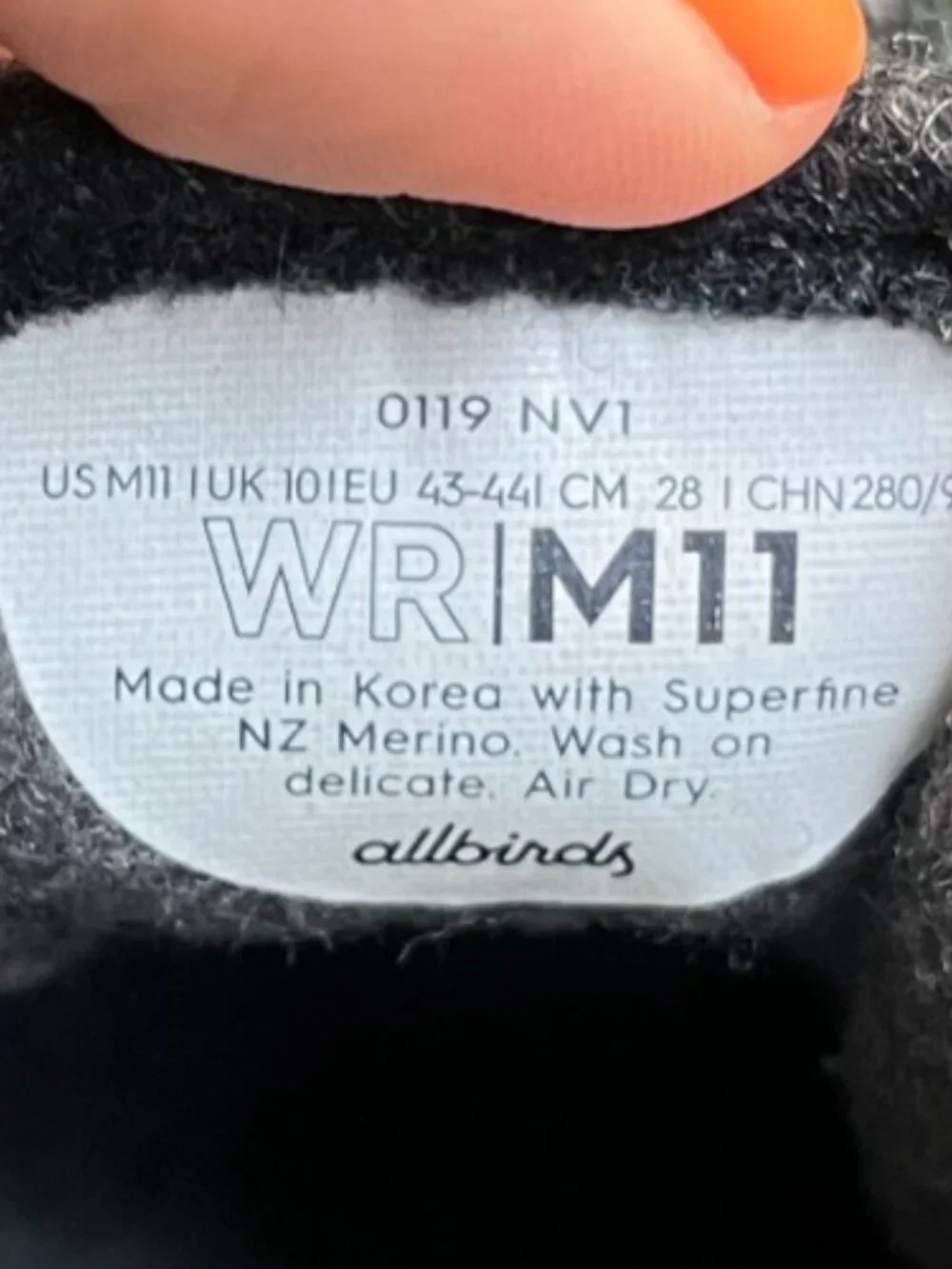 Allbirds Wool Runners Mens Size 11 Black Comfort Running Walking‎ Shoes Sneakers